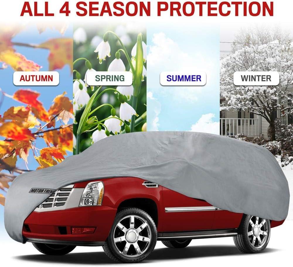 imageMotor Trend 4Layer 4Season Auto Waterproof Outdoor UV Protection for Heavy Duty Use Full Car Cover for Vans Suvs Crossovers up to 185quot210 L x 77 W x 60H