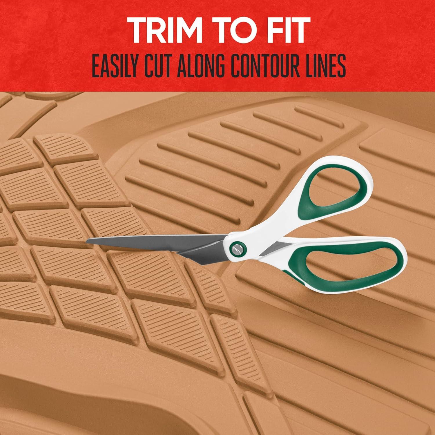 imageMotor Trend 943GR FlexTough Defender Car Floor Mats Next Generation Deep Dish Heavy Duty Contour Liners for Car SUV Truck ampamp VanAll Weather Protection Trim to Fit Most Vehicles GrayBeige