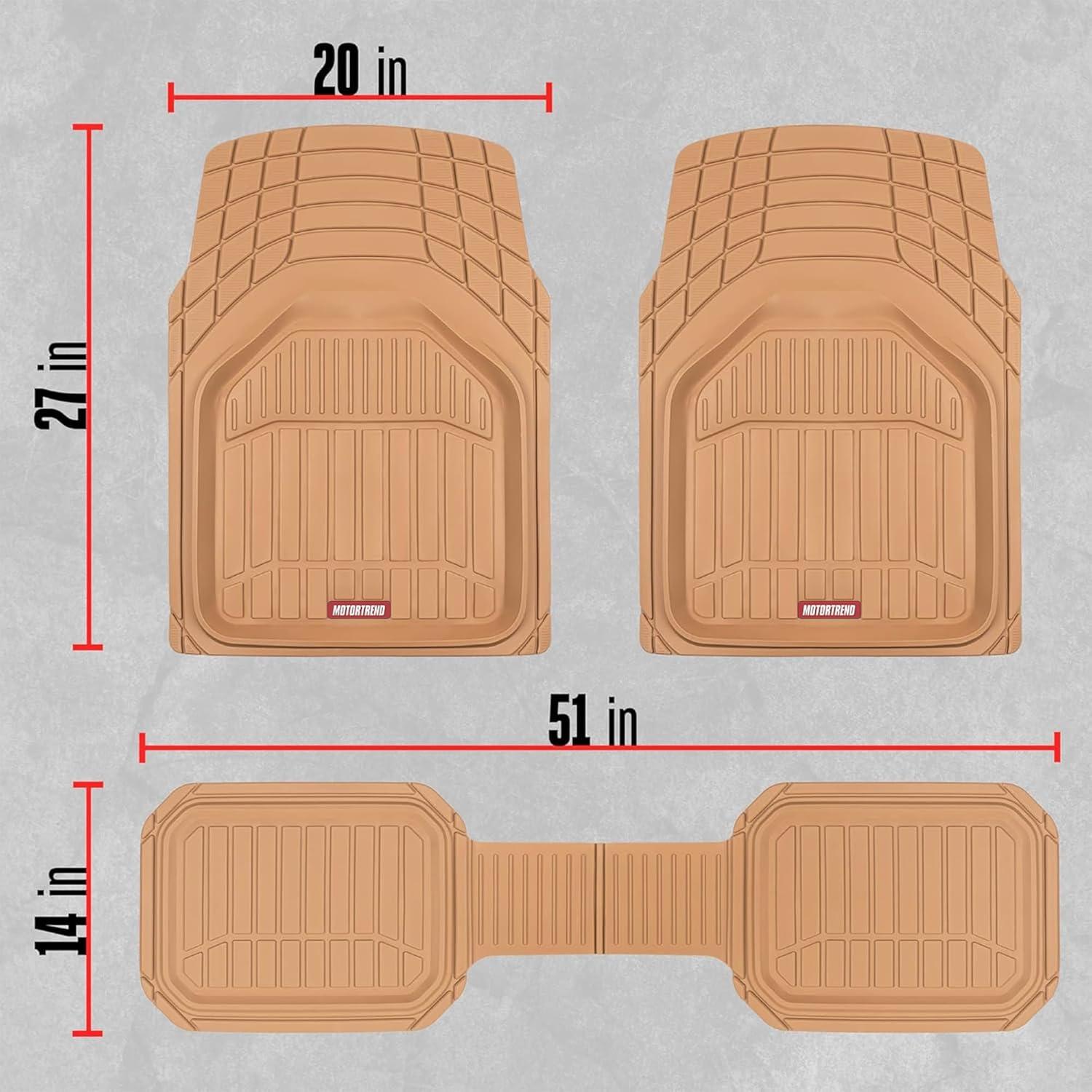 imageMotor Trend 943GR FlexTough Defender Car Floor Mats Next Generation Deep Dish Heavy Duty Contour Liners for Car SUV Truck ampamp VanAll Weather Protection Trim to Fit Most Vehicles GrayBeige