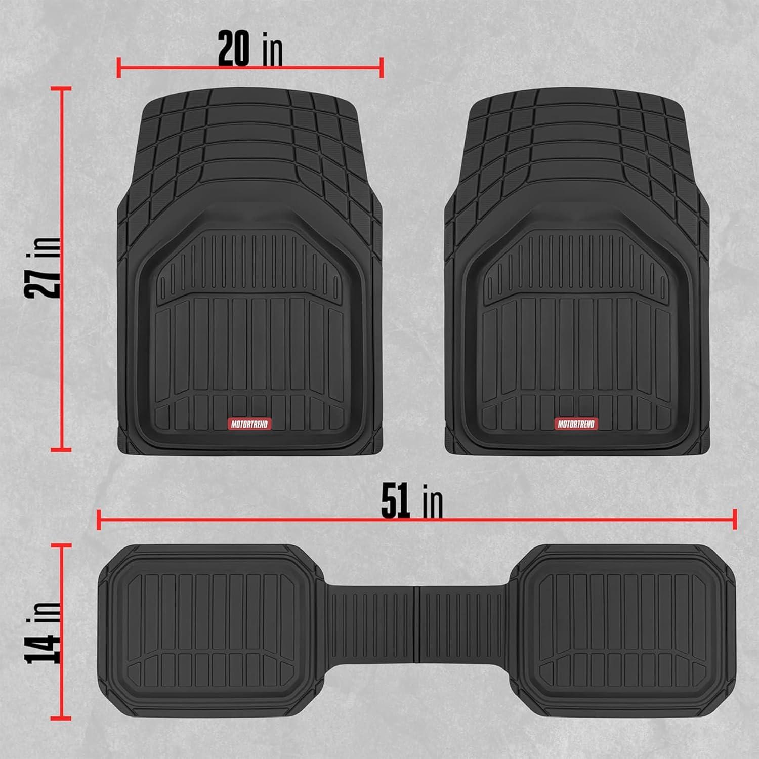 imageMotor Trend 943GR FlexTough Defender Car Floor Mats Next Generation Deep Dish Heavy Duty Contour Liners for Car SUV Truck ampamp VanAll Weather Protection Trim to Fit Most Vehicles GrayBlack