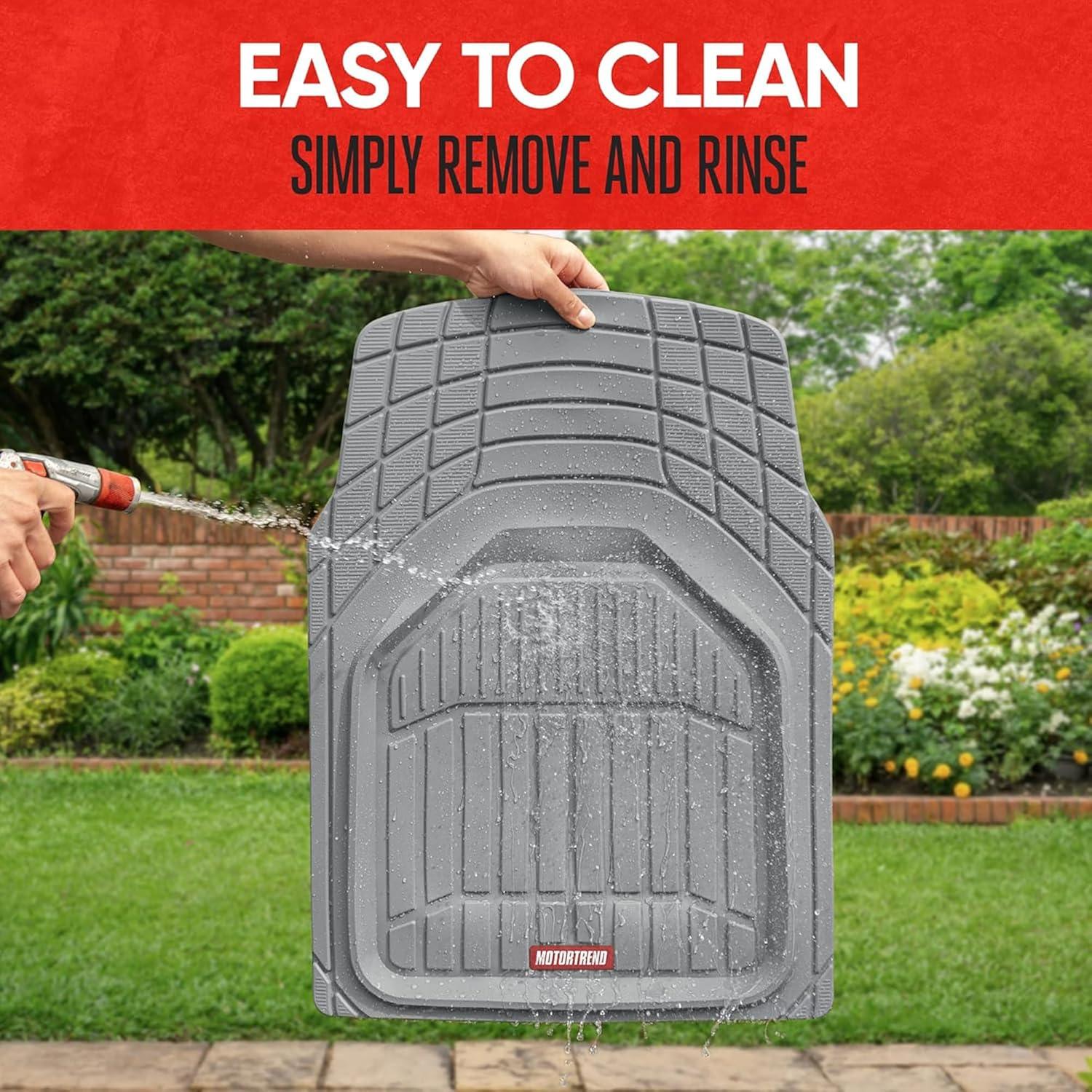 imageMotor Trend 943GR FlexTough Defender Car Floor Mats Next Generation Deep Dish Heavy Duty Contour Liners for Car SUV Truck ampamp VanAll Weather Protection Trim to Fit Most Vehicles GrayGray