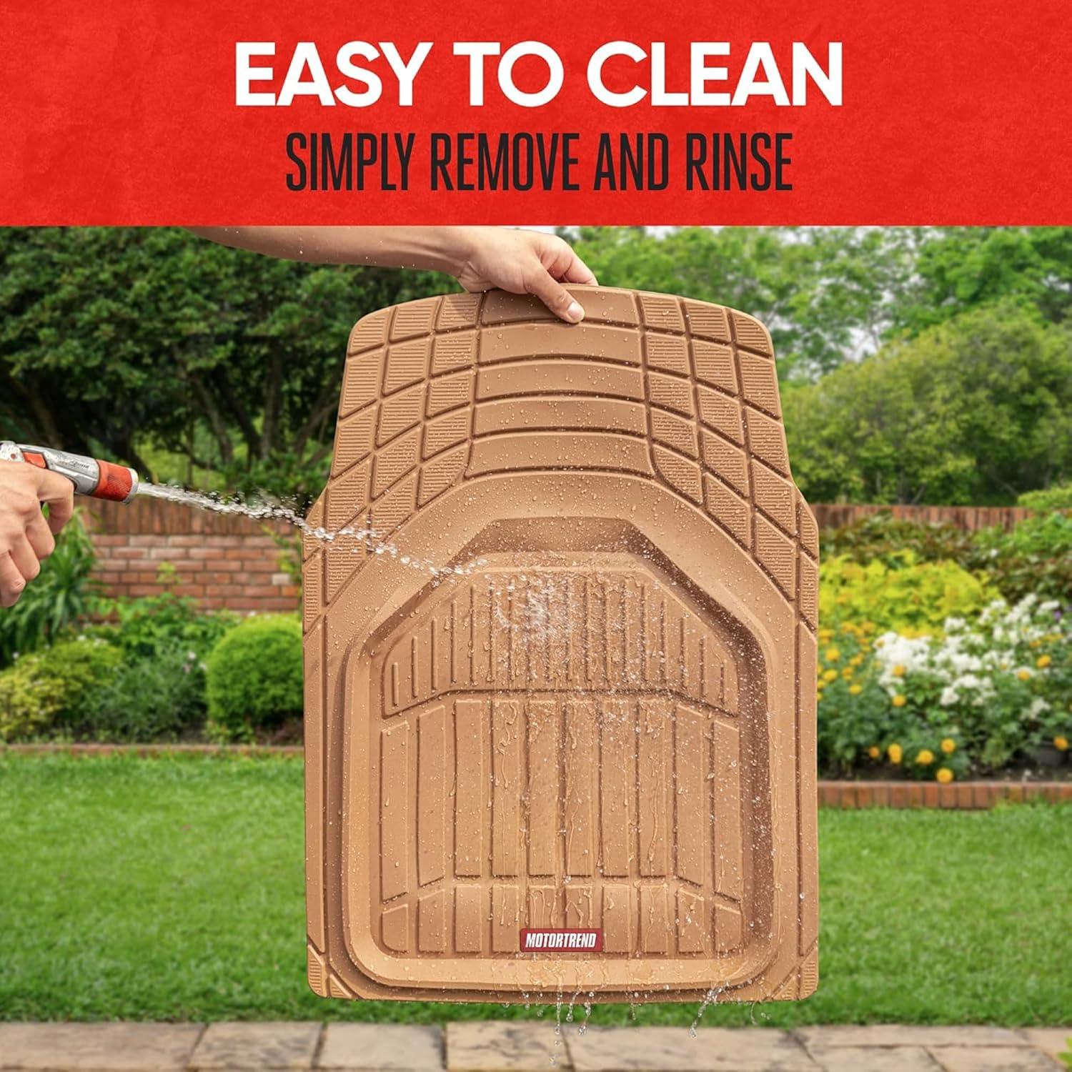 imageMotor Trend 943GR FlexTough Defender Car Floor Mats Next Generation Deep Dish Heavy Duty Contour Liners for Car SUV Truck ampamp VanAll Weather Protection Trim to Fit Most Vehicles GrayBeige