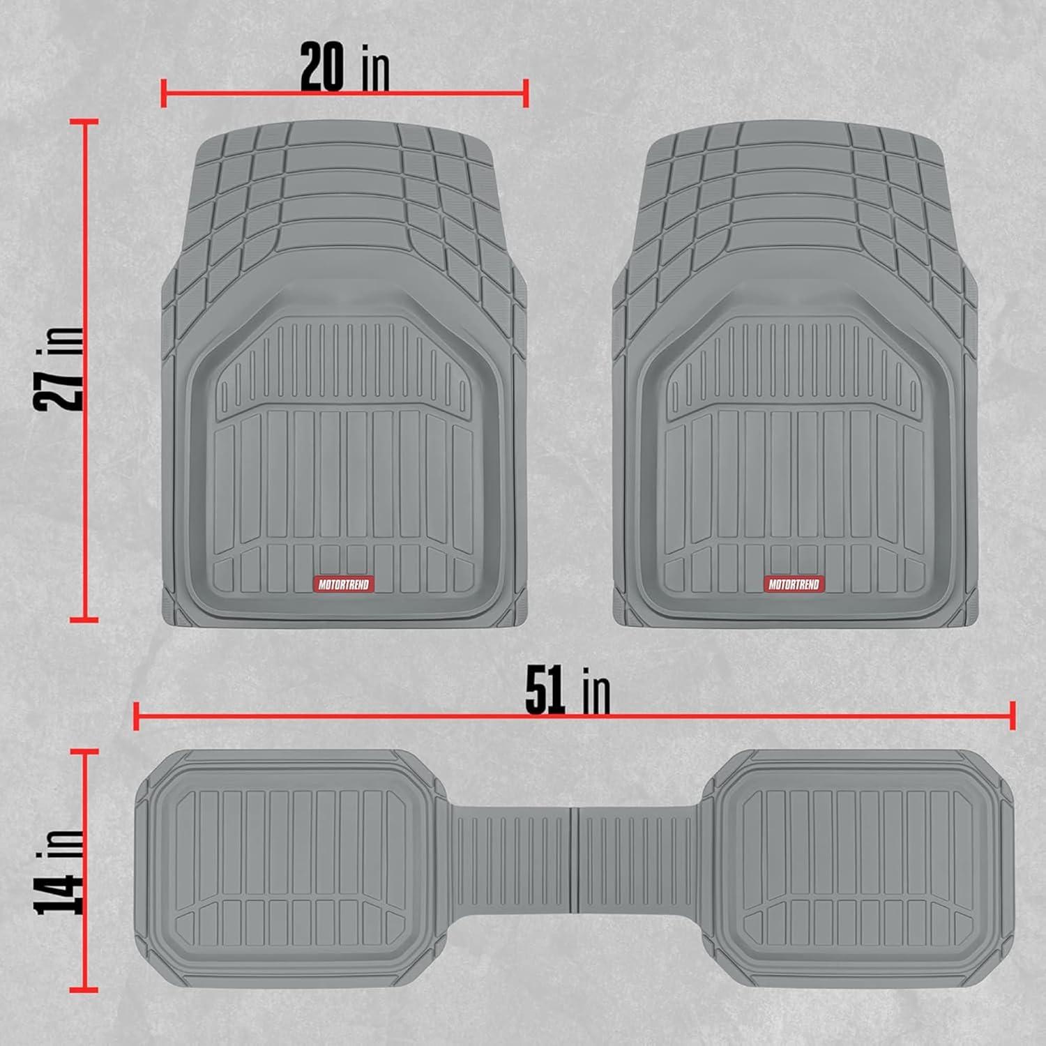 imageMotor Trend 943GR FlexTough Defender Car Floor Mats Next Generation Deep Dish Heavy Duty Contour Liners for Car SUV Truck ampamp VanAll Weather Protection Trim to Fit Most Vehicles GrayGray