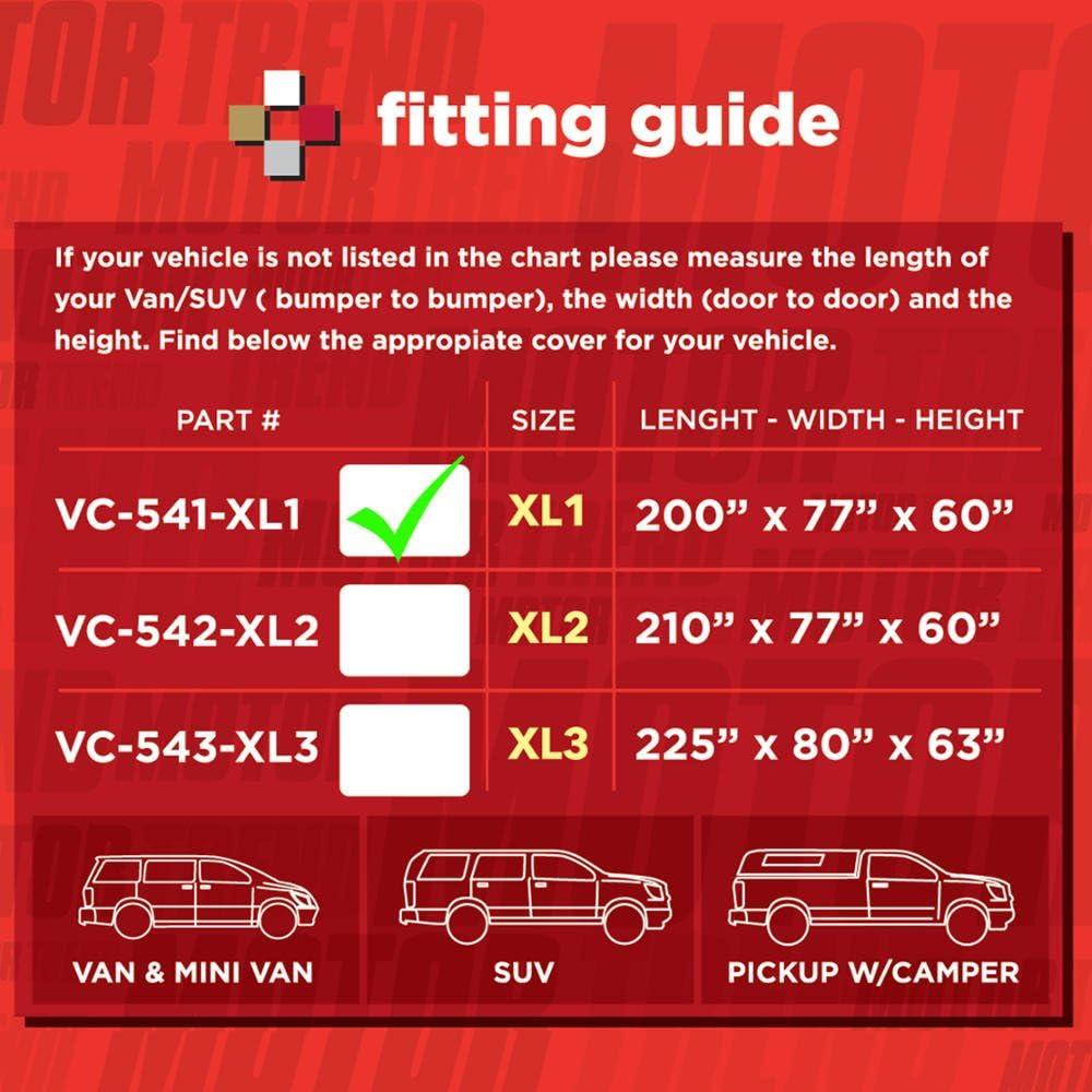 imageMotor Trend All Season Weatherwear 1Poly Layer Snow Proof Water Resistant VanSUV Cover Fits up to 200 InchFits up to 200 Length