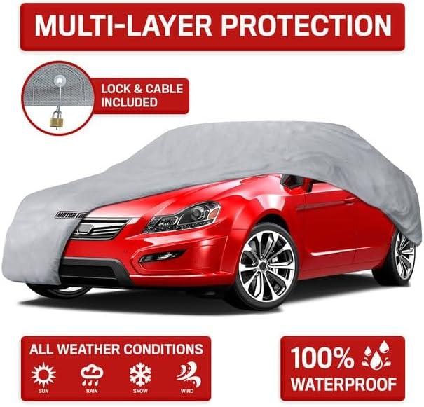 imageMotor Trend Breathable Lightweight Car Cover AntiMoisture BuildUp WaterResistant ScratchResistant TravelFriendly Universal Fit for Cars SUVs Trucks Vans AllWeather OutdoorIndoor L 190quot LL
