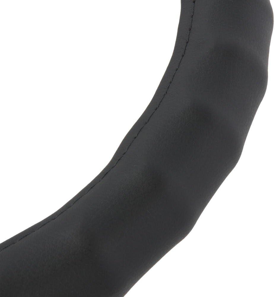imageMotor Trend Ergonomic Grip Steering Wheel CoverProtector for Small Size Steering Wheels in Cars SUVs Boats 135145quot Grip Drive Pro Comfort Grip BlackBlack StitchingGenuine Leather Black
