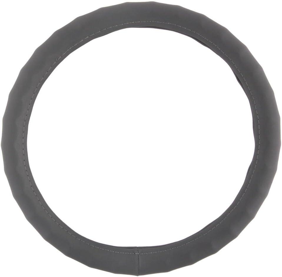 imageMotor Trend Ergonomic Grip Steering Wheel CoverProtector for Small Size Steering Wheels in Cars SUVs Boats 135145quot Grip Drive Pro Comfort Grip BlackBlack StitchingGenuine Leather Gray