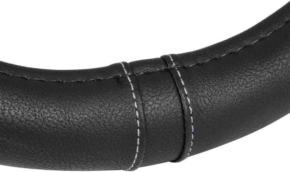 imageMotor Trend Ergonomic Grip Steering Wheel CoverProtector for Small Size Steering Wheels in Cars SUVs Boats 135145quot Grip Drive Pro Comfort Grip BlackBlack StitchingBlack  Gray Stitching