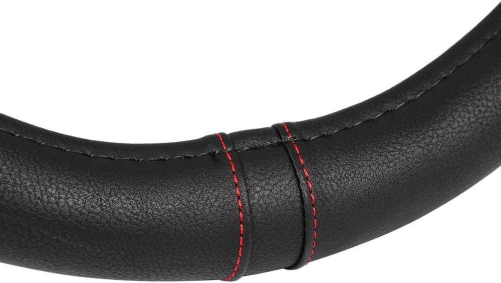 imageMotor Trend Ergonomic Grip Steering Wheel CoverProtector for Small Size Steering Wheels in Cars SUVs Boats 135145quot Grip Drive Pro Comfort Grip BlackBlack StitchingBlack  Red Stitching