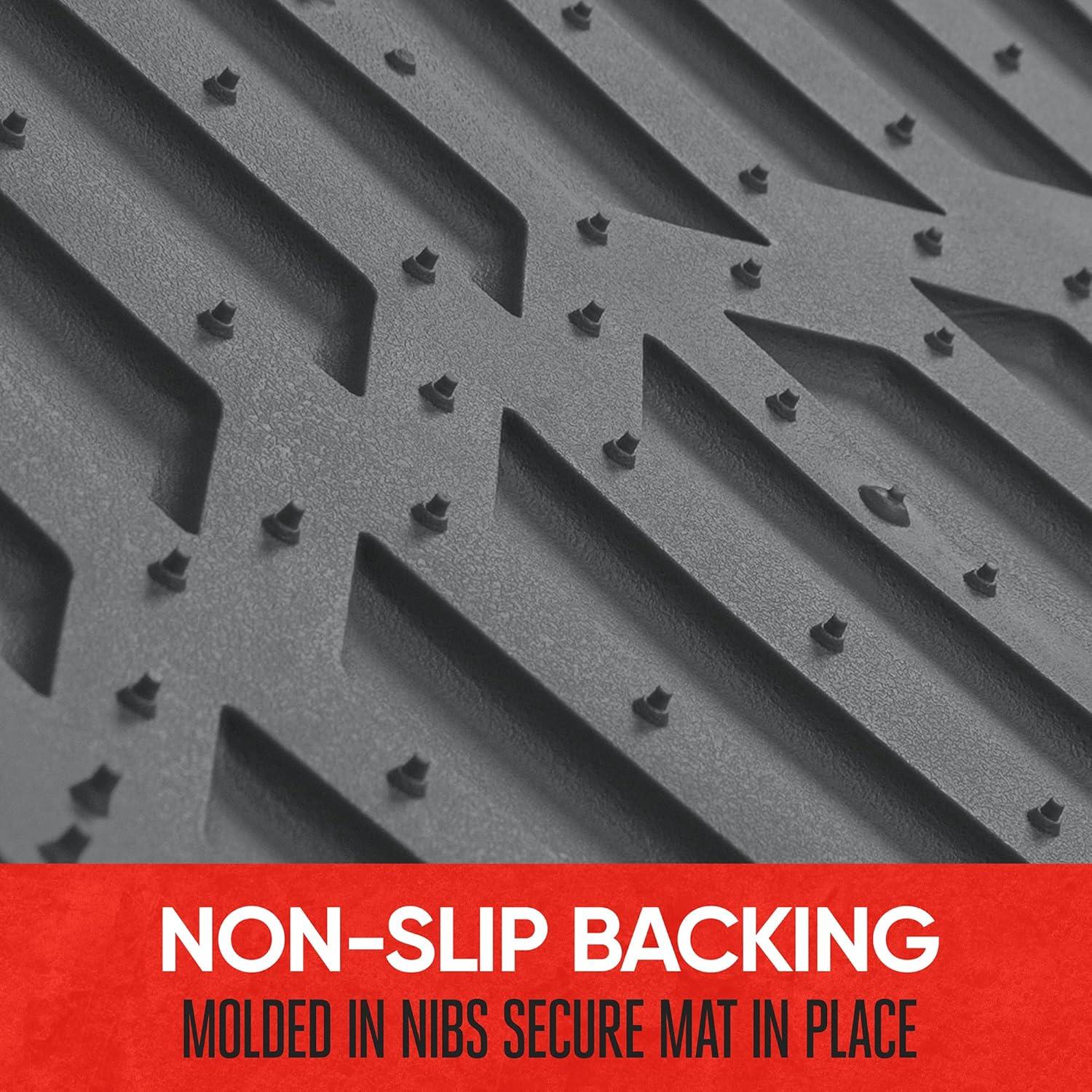 imageMotor Trend FlexTough 4Piece Heavy Duty Floor Mats for Cars Trucks SUVs Automotive Floor Mats Car Mats Full Set Front Rear ampamp Cargo TrimToFit SemiCustom Deep Dish All Weather Rubber Mats  BlackGray