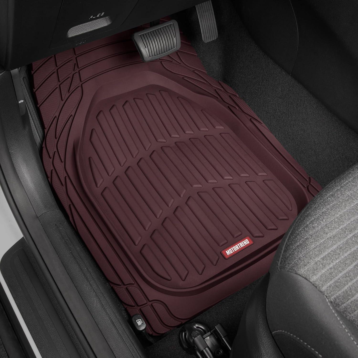 imageMotor Trend FlexTough Floor Mats for Cars Blue Deep Dish AllWeather Car Mats Waterproof Trimto Fit Automotive Floor Mats for Cars Trucks SUV Universal Floor Liner Car AccessoriesBurgundy