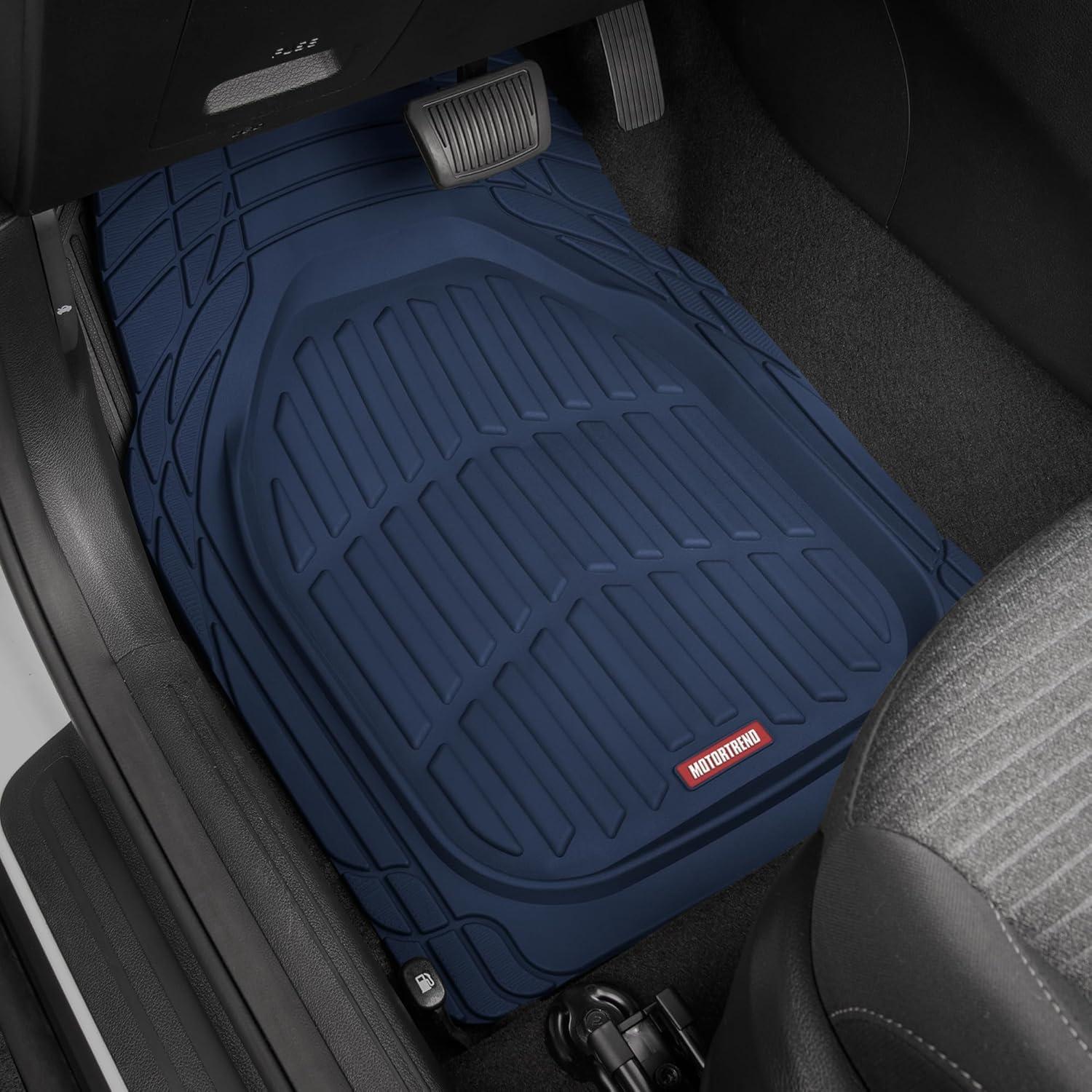 imageMotor Trend FlexTough Floor Mats for Cars Blue Deep Dish AllWeather Car Mats Waterproof Trimto Fit Automotive Floor Mats for Cars Trucks SUV Universal Floor Liner Car AccessoriesCobalt Blue