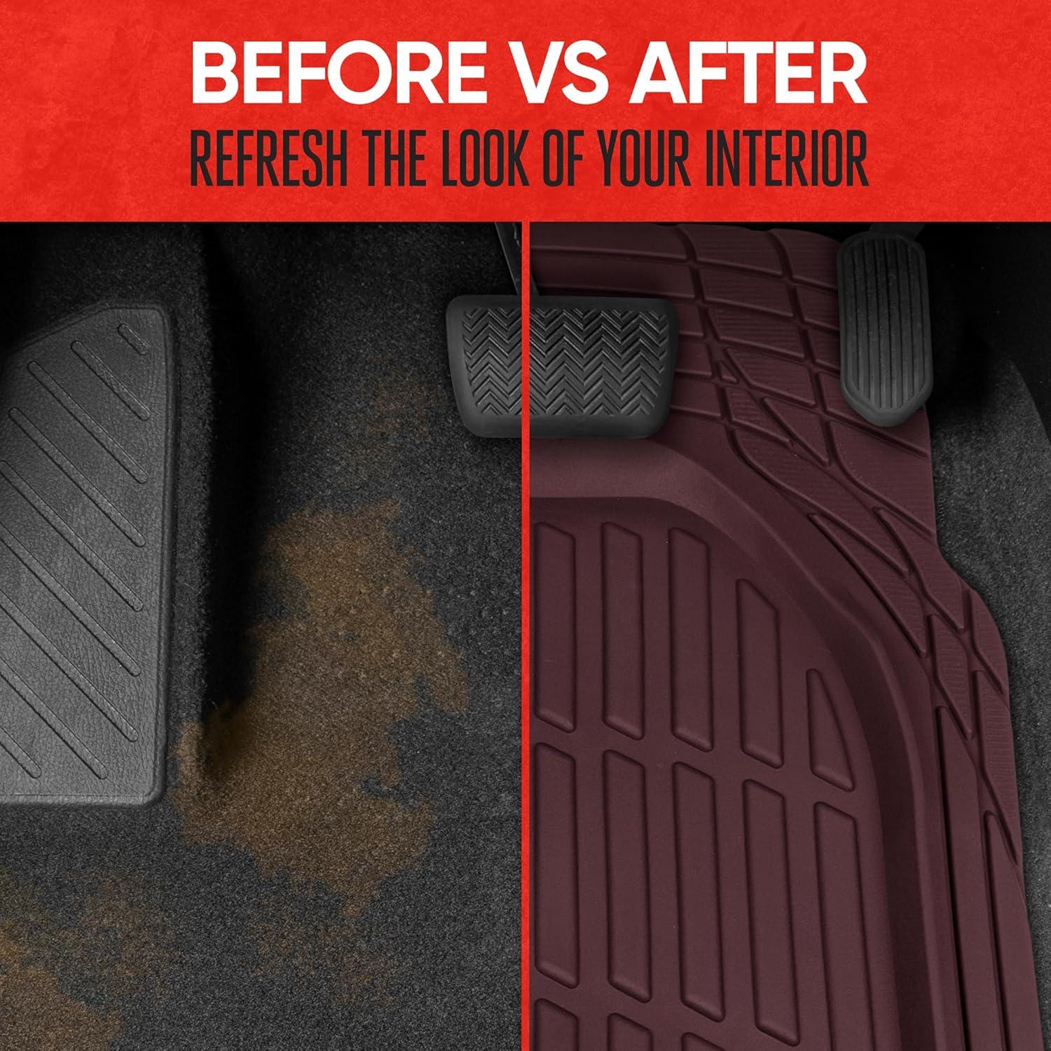 imageMotor Trend FlexTough Floor Mats for Cars Blue Deep Dish AllWeather Car Mats Waterproof Trimto Fit Automotive Floor Mats for Cars Trucks SUV Universal Floor Liner Car AccessoriesBurgundy