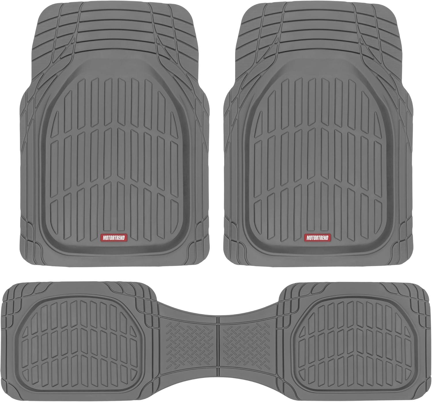 imageMotor Trend FlexTough Floor Mats for Cars Blue Deep Dish AllWeather Car Mats Waterproof Trimto Fit Automotive Floor Mats for Cars Trucks SUV Universal Floor Liner Car AccessoriesGray