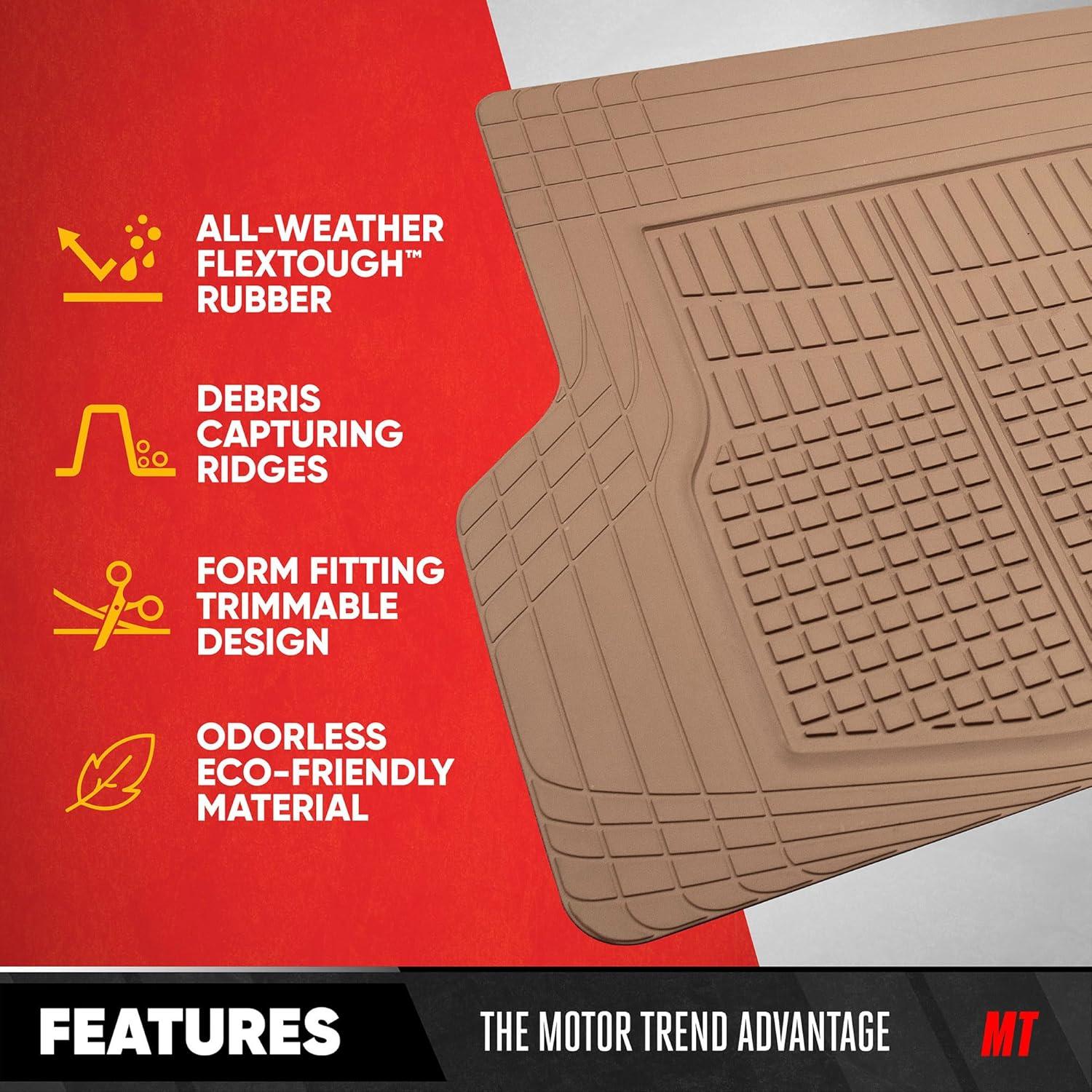 imageMotor Trend FlexTough Rear Cargo Mat  HeavyDuty Trimmable Car Trunk Mat for Back of SUV Universal Rear Cargo Liner for SUV Flexible Trunk Liner Automotive Floor Mats ampamp Cargo Liners GrayBeige