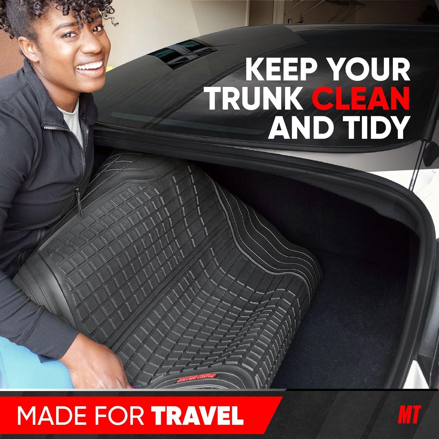 imageMotor Trend FlexTough Rear Cargo Mat  HeavyDuty Trimmable Car Trunk Mat for Back of SUV Universal Rear Cargo Liner for SUV Flexible Trunk Liner Automotive Floor Mats ampamp Cargo Liners GrayBlack