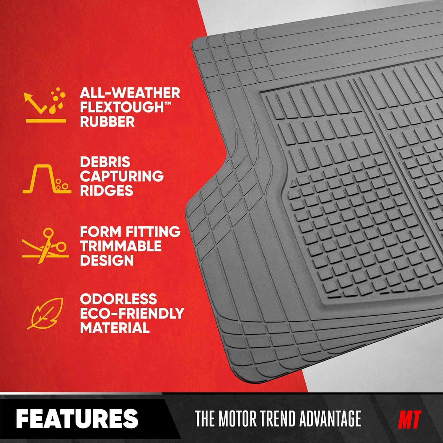 imageMotor Trend FlexTough Rear Cargo Mat  HeavyDuty Trimmable Car Trunk Mat for Back of SUV Universal Rear Cargo Liner for SUV Flexible Trunk Liner Automotive Floor Mats ampamp Cargo Liners GrayGray