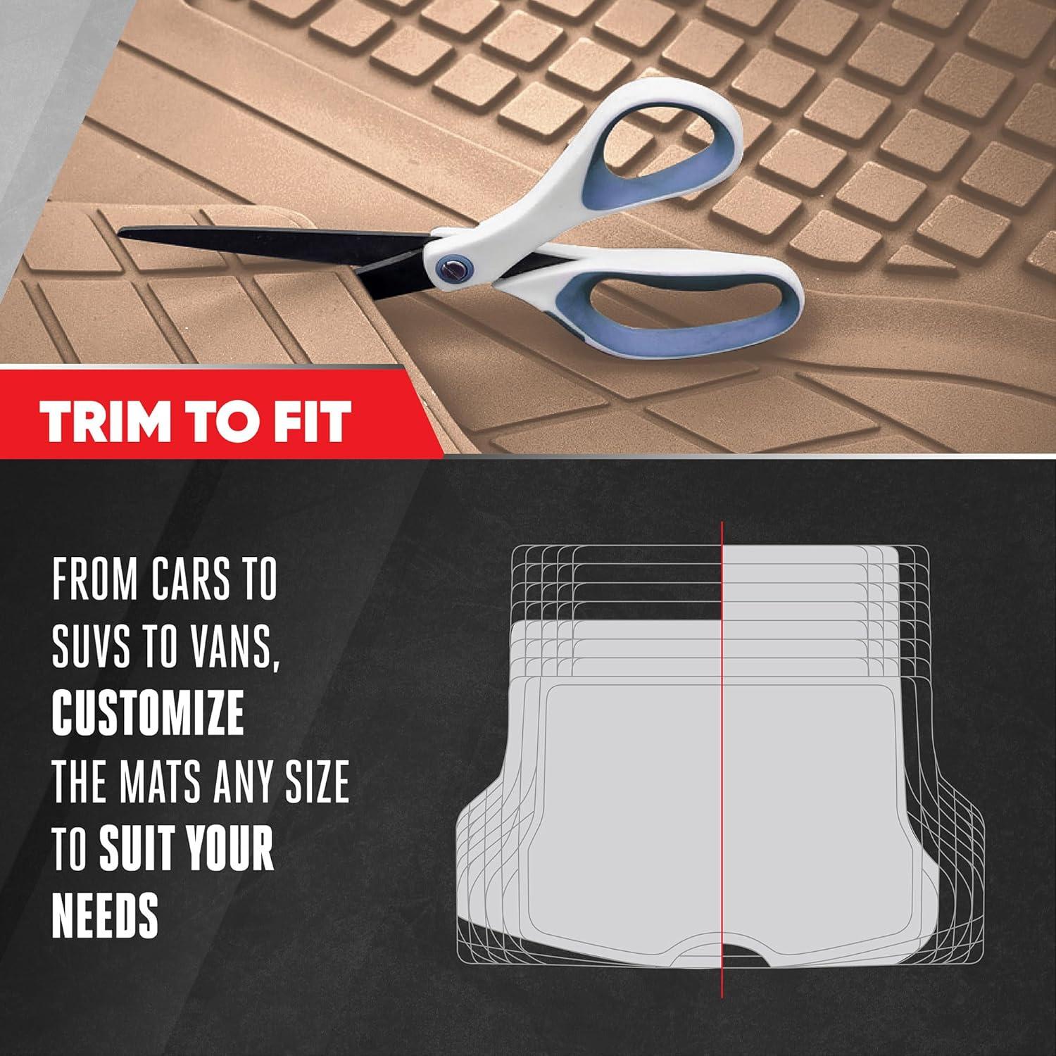 imageMotor Trend FlexTough Rear Cargo Mat  HeavyDuty Trimmable Car Trunk Mat for Back of SUV Universal Rear Cargo Liner for SUV Flexible Trunk Liner Automotive Floor Mats ampamp Cargo Liners GrayBeige