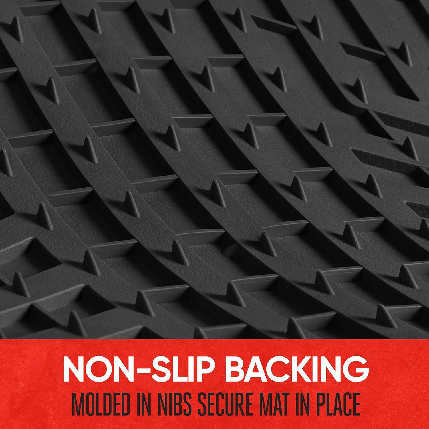 imageMotor Trend FlexToughXL Floor Mats for Cars Full Set AllWeather Rubber Automotive Floor Mats Waterproof Heavy Duty Car Mats Flexible Floor Liners for Car Truck Van SUV Car Floor Mats Black