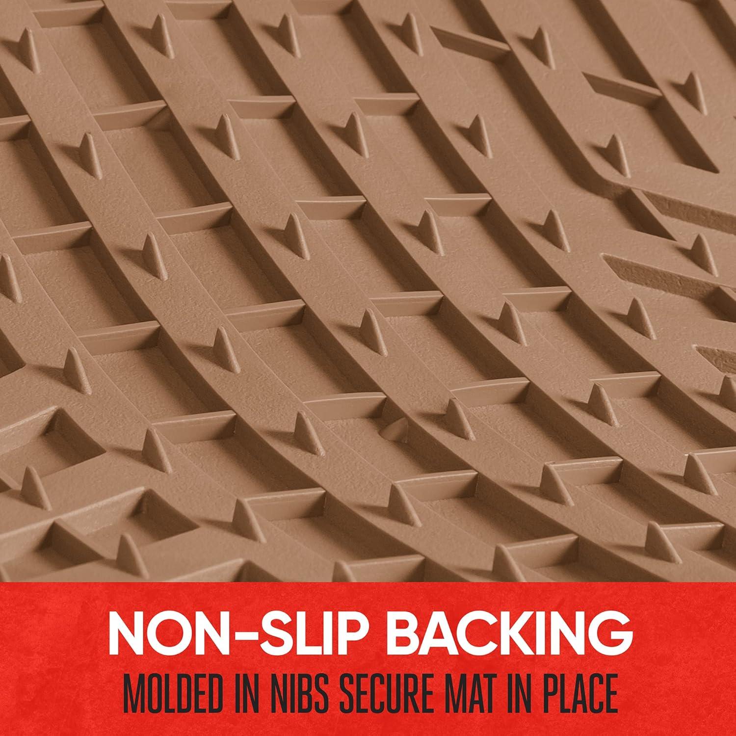 imageMotor Trend FlexToughXL Floor Mats for Cars Full Set AllWeather Rubber Automotive Floor Mats Waterproof Heavy Duty Car Mats Flexible Floor Liners for Car Truck Van SUV Car Floor Mats Beige