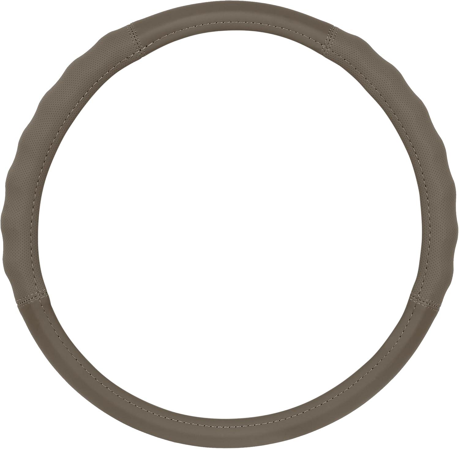 imageMotor Trend GripPlus Black Carbon Fiber Steering Wheel Cover Standard 15 inch Size Advanced Traction Grip Car Steering Wheel Cover for Truck Van SUV AutoBeige