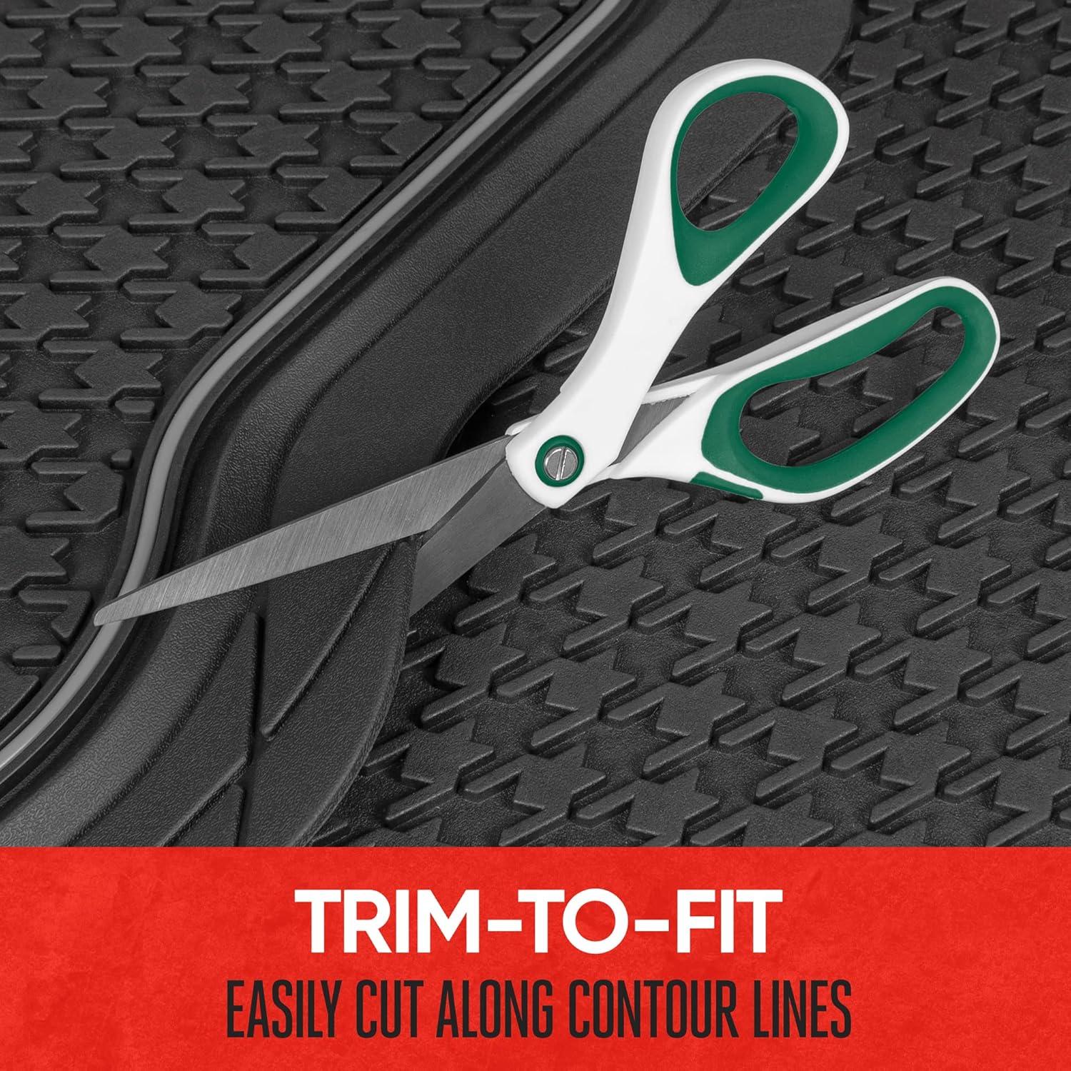 imageMotor Trend Houndstooth Design Rubber Car Floor Mats for Autos SUV Truck ampamp Van  AllWeather Waterproof Protection Front ampamp Rear Liners Trim to Fit Most VehiclesHoundstooth