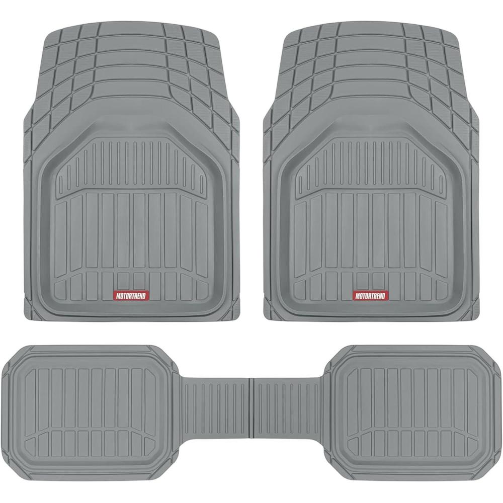 imageMotor Trend 943GR FlexTough Defender Car Floor Mats Next Generation Deep Dish Heavy Duty Contour Liners for Car SUV Truck ampamp VanAll Weather Protection Trim to Fit Most Vehicles GrayGray