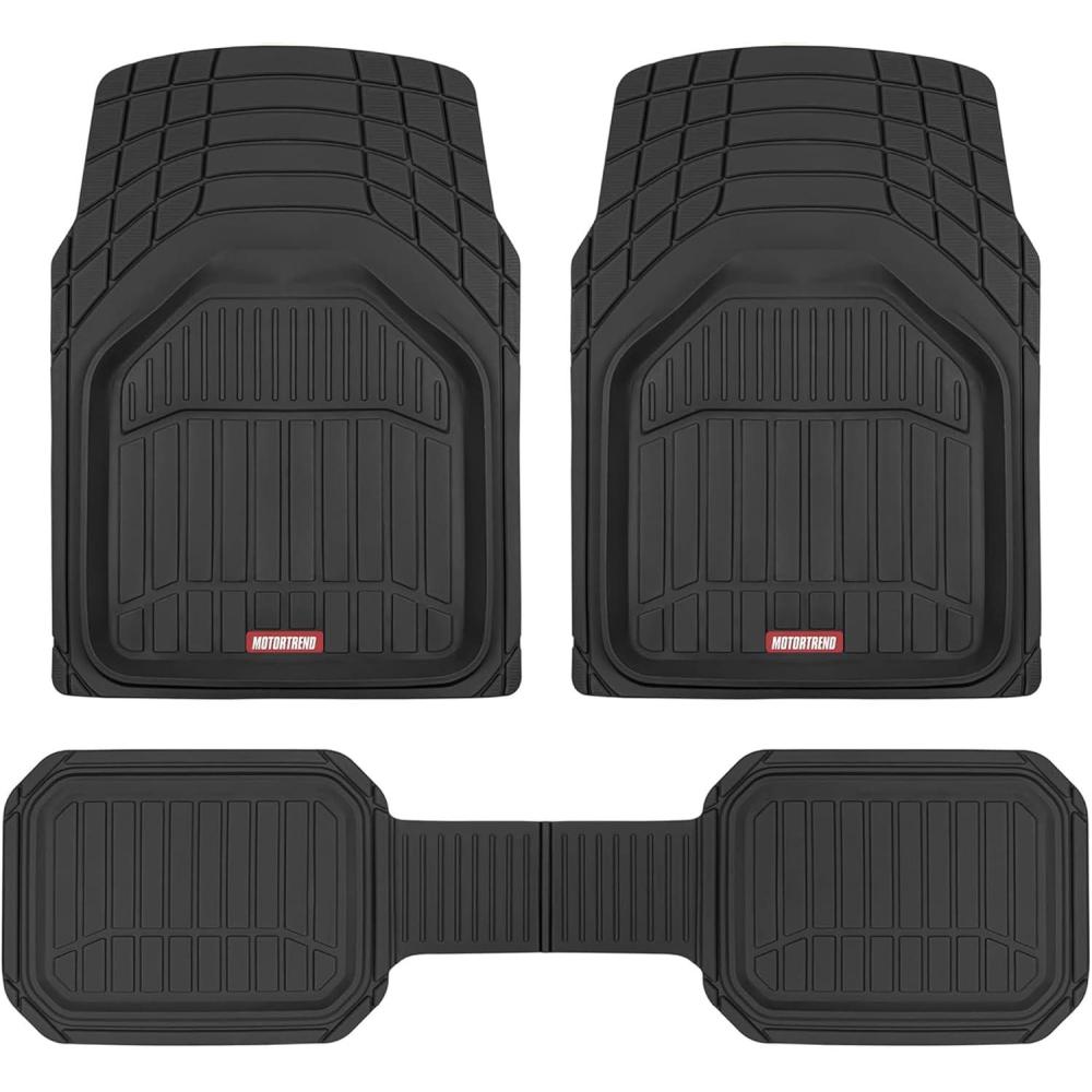 imageMotor Trend 943GR FlexTough Defender Car Floor Mats Next Generation Deep Dish Heavy Duty Contour Liners for Car SUV Truck ampamp VanAll Weather Protection Trim to Fit Most Vehicles GrayBlack
