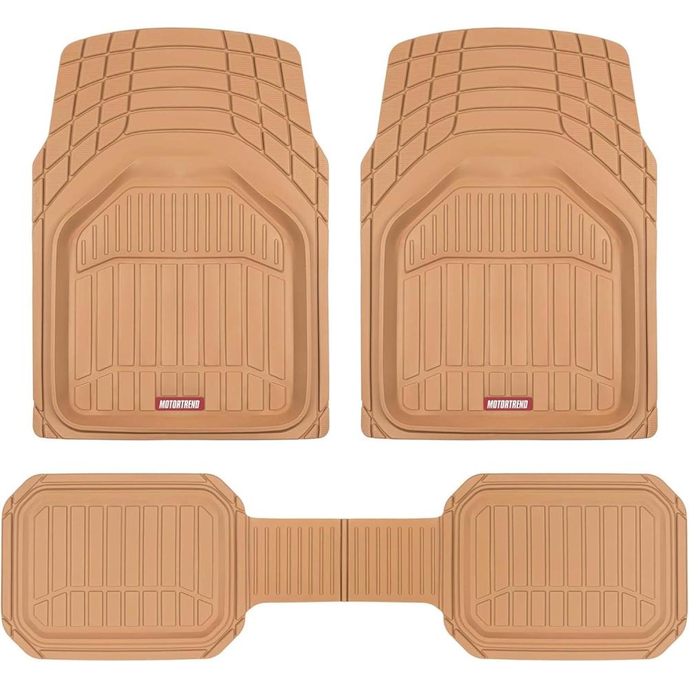 imageMotor Trend 943GR FlexTough Defender Car Floor Mats Next Generation Deep Dish Heavy Duty Contour Liners for Car SUV Truck ampamp VanAll Weather Protection Trim to Fit Most Vehicles GrayBeige
