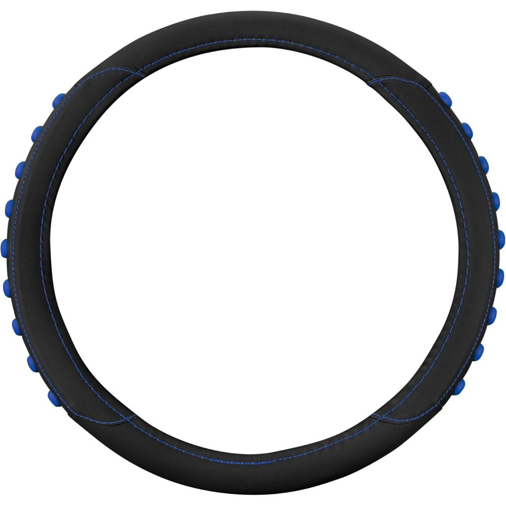 imageMotor Trend FlexGrip Red Steering Wheel Cover for Cars  Standard 15 inch Car Steering Wheel Cover Red and Black Steering Wheel Protector for Auto Truck Van SUVBlack  Blue