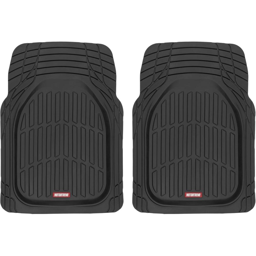 imageMotor Trend FlexTough Floor Mats for Cars Blue Deep Dish AllWeather Car Mats Waterproof Trimto Fit Automotive Floor Mats for Cars Trucks SUV Universal Floor Liner Car AccessoriesBlack