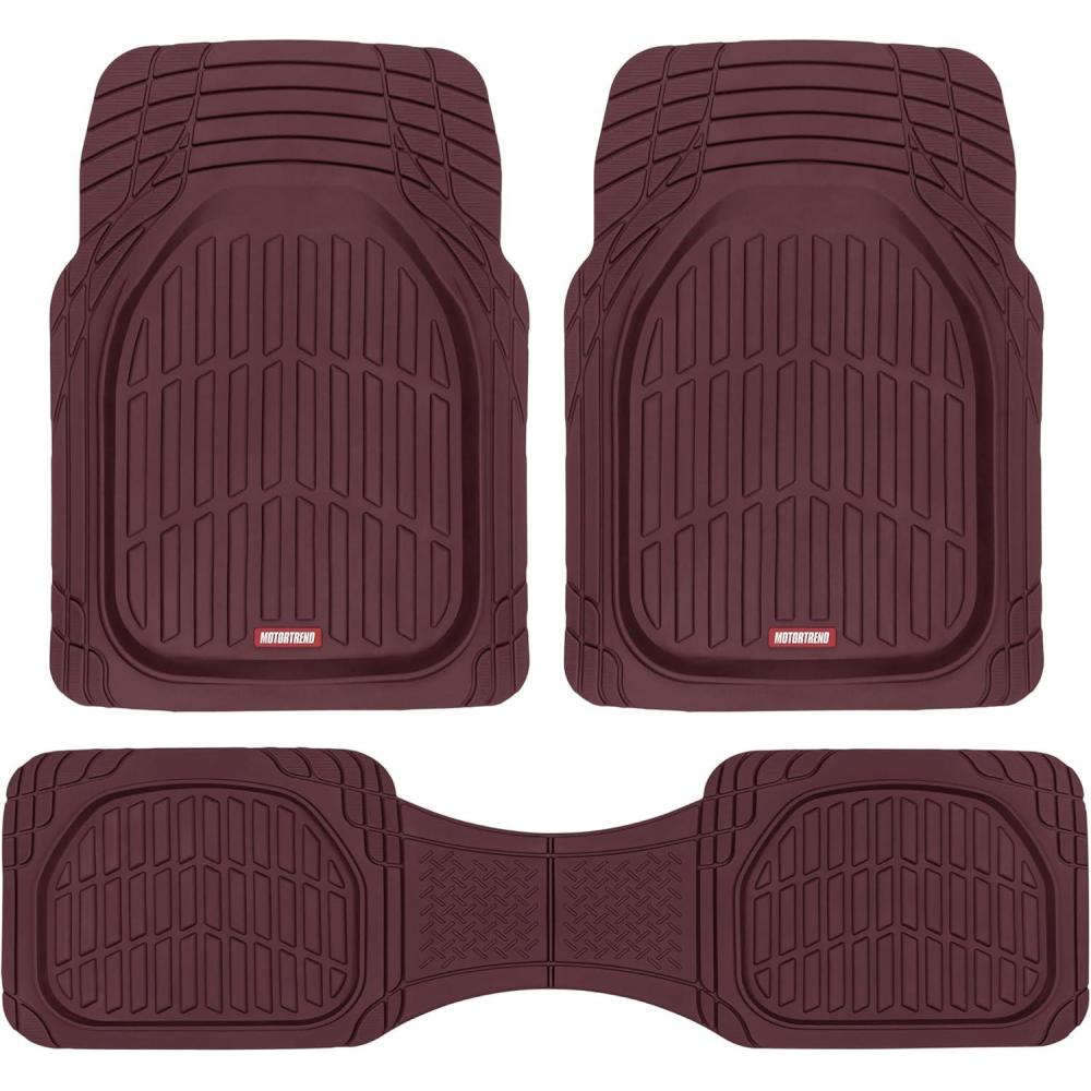 imageMotor Trend FlexTough Floor Mats for Cars Blue Deep Dish AllWeather Car Mats Waterproof Trimto Fit Automotive Floor Mats for Cars Trucks SUV Universal Floor Liner Car AccessoriesBurgundy