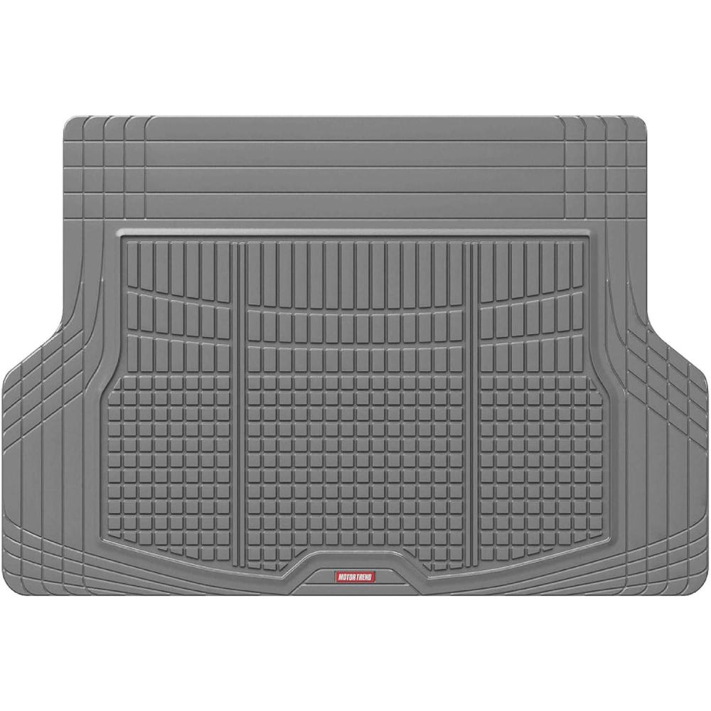 imageMotor Trend FlexTough Rear Cargo Mat  HeavyDuty Trimmable Car Trunk Mat for Back of SUV Universal Rear Cargo Liner for SUV Flexible Trunk Liner Automotive Floor Mats ampamp Cargo Liners GrayGray