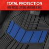 imageMOTOR TREND DualFlex Rubber Car Floor Mats All Weather Waterproof 4Piece Sporty TwoTone Design Car Mats Full Set  Universal TrimtoFit Floor Mats for Car SUV ampamp Trucks  Car Carpet ProtectorBlue