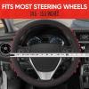 imageMotor Trend FlexGrip Red Steering Wheel Cover for Cars  Standard 15 inch Car Steering Wheel Cover Red and Black Steering Wheel Protector for Auto Truck Van SUVRed Grip