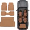 imageMotor Trend FlexTough 4Piece Heavy Duty Floor Mats for Cars Trucks SUVs Automotive Floor Mats Car Mats Full Set Front Rear ampamp Cargo TrimToFit SemiCustom Deep Dish All Weather Rubber Mats  BeigeBeige
