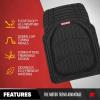 imageMotor Trend FlexTough 4Piece Heavy Duty Floor Mats for Cars Trucks SUVs Automotive Floor Mats Car Mats Full Set Front Rear ampamp Cargo TrimToFit SemiCustom Deep Dish All Weather Rubber Mats  BlackBlack