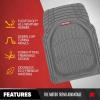 imageMotor Trend FlexTough 4Piece Heavy Duty Floor Mats for Cars Trucks SUVs Automotive Floor Mats Car Mats Full Set Front Rear ampamp Cargo TrimToFit SemiCustom Deep Dish All Weather Rubber Mats  BlackGray