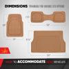 imageMotor Trend FlexTough 4Piece Heavy Duty Floor Mats for Cars Trucks SUVs Automotive Floor Mats Car Mats Full Set Front Rear ampamp Cargo TrimToFit SemiCustom Deep Dish All Weather Rubber Mats  BeigeBeige