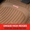 imageMotor Trend FlexToughXL Floor Mats for Cars Full Set AllWeather Rubber Automotive Floor Mats Waterproof Heavy Duty Car Mats Flexible Floor Liners for Car Truck Van SUV Car Floor Mats Beige