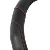 imageMotor Trend GripDrive Faux Black Leather Steering Wheel Cover for Car Truck Van SUV Small 14 inch Size Gray Accent Stitched Car Steering Wheel Cover Vehicle ampamp Auto AccessoriesBlack  Red Accent Stitching