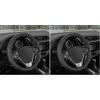 imageMotor Trend GripDrive Faux Black Leather Steering Wheel Cover for Car Truck Van SUV Small 14 inch Size Gray Accent Stitched Car Steering Wheel Cover Vehicle ampamp Auto AccessoriesBlack  Gray Accent Stitching
