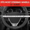 imageMotor Trend GripDrive Faux Black Leather Steering Wheel Cover for Car Truck Van SUV Small 14 inch Size Gray Accent Stitched Car Steering Wheel Cover Vehicle ampamp Auto AccessoriesBlack  Gray Accent Stitching