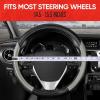 imageMotor Trend GripPlus Black Carbon Fiber Steering Wheel Cover Standard 15 inch Size Advanced Traction Grip Car Steering Wheel Cover for Truck Van SUV AutoLight Gray Sport Drive