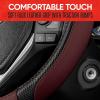 imageMotor Trend GripTech Sport Burgundy Steering Wheel Cover  Enhanced Traction and Comfort for Car Truck Van SUV  15 inch TwoTone DesignBurgundy