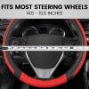 imageMotor Trend GripTech Sport Burgundy Steering Wheel Cover  Enhanced Traction and Comfort for Car Truck Van SUV  15 inch TwoTone DesignRed