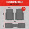 imageMotor Trend Original FlexTough Gray Rubber Car Floor Mats for 3 Row Vehicles Front ampamp Rear 2nd Row Deep Dish All Weather Automotive Heavy Duty Trim to Fit Automotive Liners for Cars Truck Van SUVGray