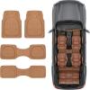 imageMotor Trend Original FlexTough Gray Rubber Car Floor Mats for 3 Row Vehicles Front ampamp Rear 2nd Row Deep Dish All Weather Automotive Heavy Duty Trim to Fit Automotive Liners for Cars Truck Van SUVBeige