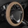 imageMotor Trend Perforated Microfiber Leather Steering Wheel Cover for Cars Trucks SUVs Vans Sporty Racing Improved Grip AntiFatigue Ergonomic Design Airbag Compatible  Fits Standard 15quot Inch  BeigeALL BEIGE
