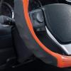 imageMotor Trend SW812 Orange Ultra Sport Pebbled Leather Steering Wheel Cover with Carbon Fiber DetailUniversal Fit for Standard Sizes 145 to 155 inches BlackOrange UltraSport